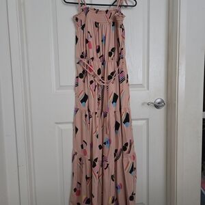 Colorful Geometric Print Maxi Dress